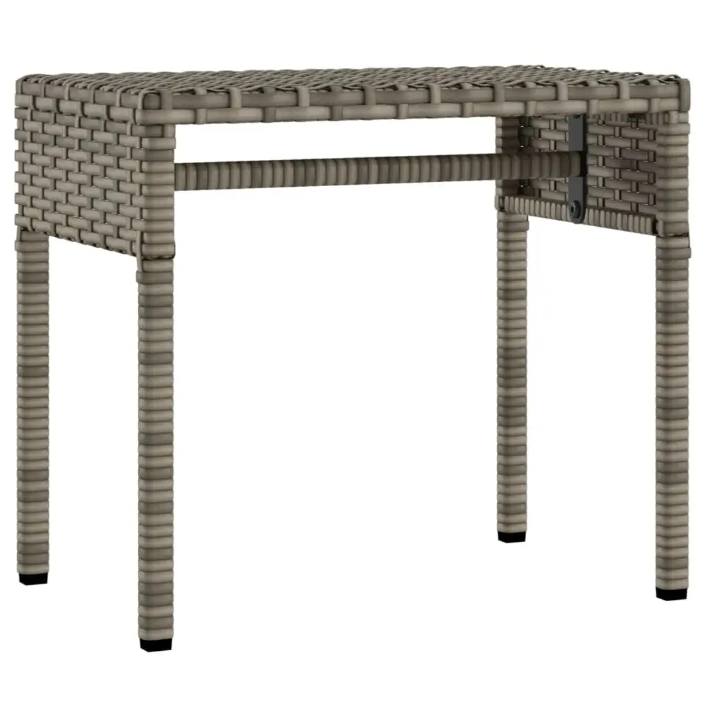 Sun Lounger Adjustable Backrest with Canopy Tea Table Grey Outdoor
