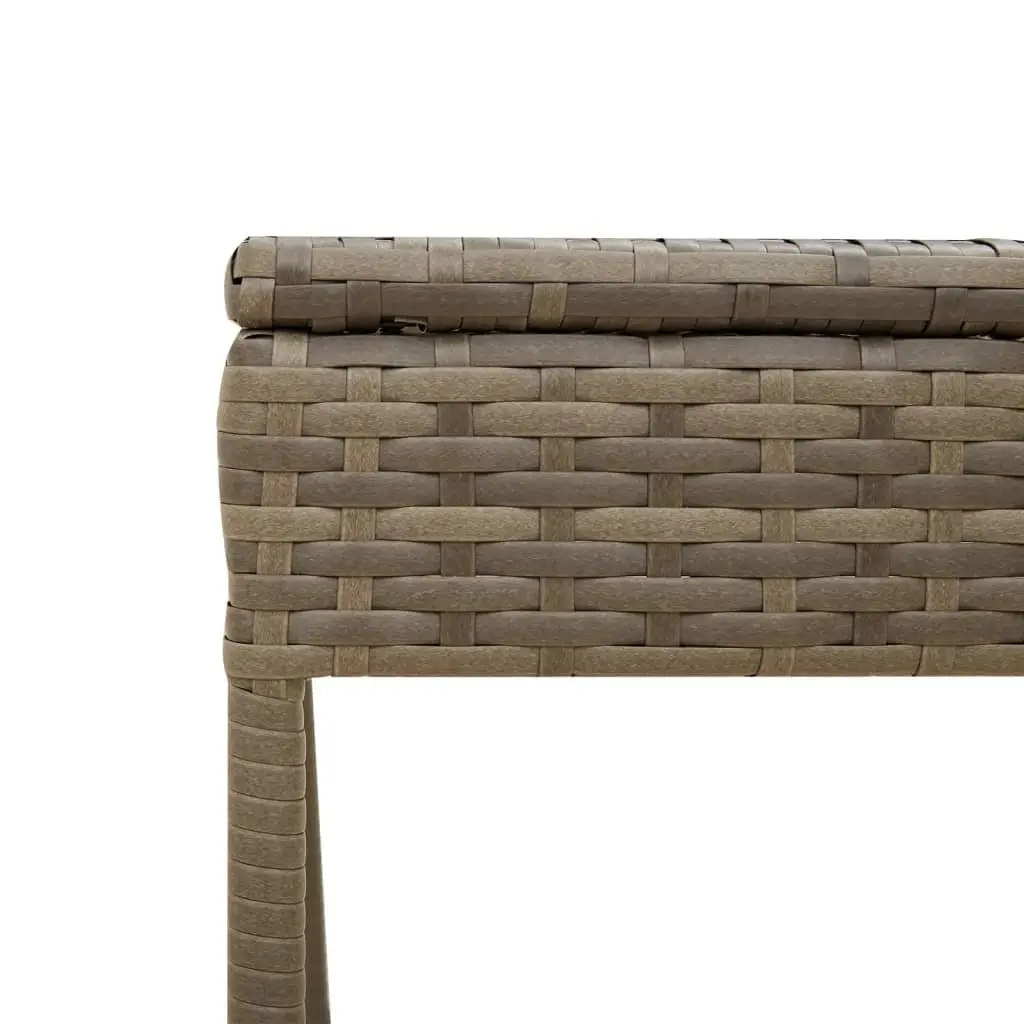 Sun Lounger Adjustable Backrest with Canopy Tea Table Grey Outdoor