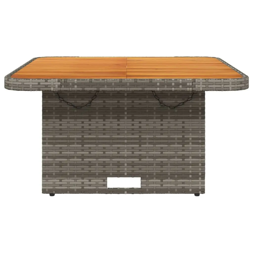 Garden Table Coffee Dining 80x80x71cm Grey Poly Rattan