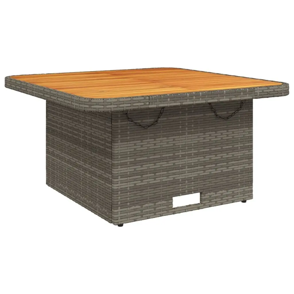 Garden Table Coffee Dining 80x80x71cm Grey Poly Rattan