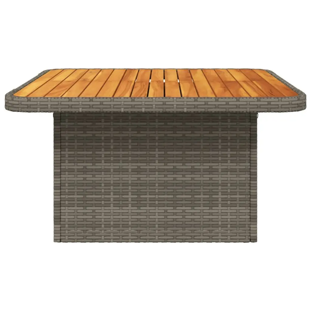 Garden Table Coffee Dining 80x80x71cm Grey Poly Rattan