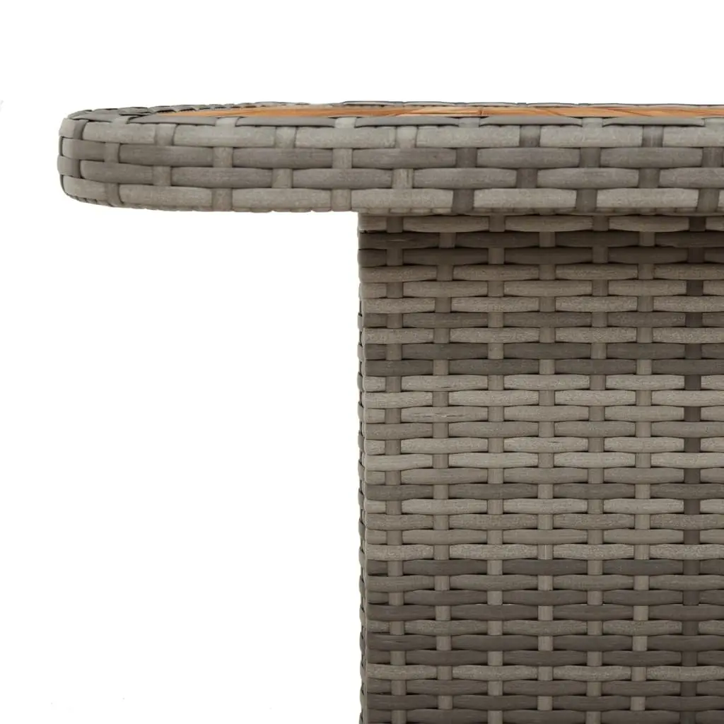 Garden Table Coffee Dining 80x80x71cm Grey Poly Rattan