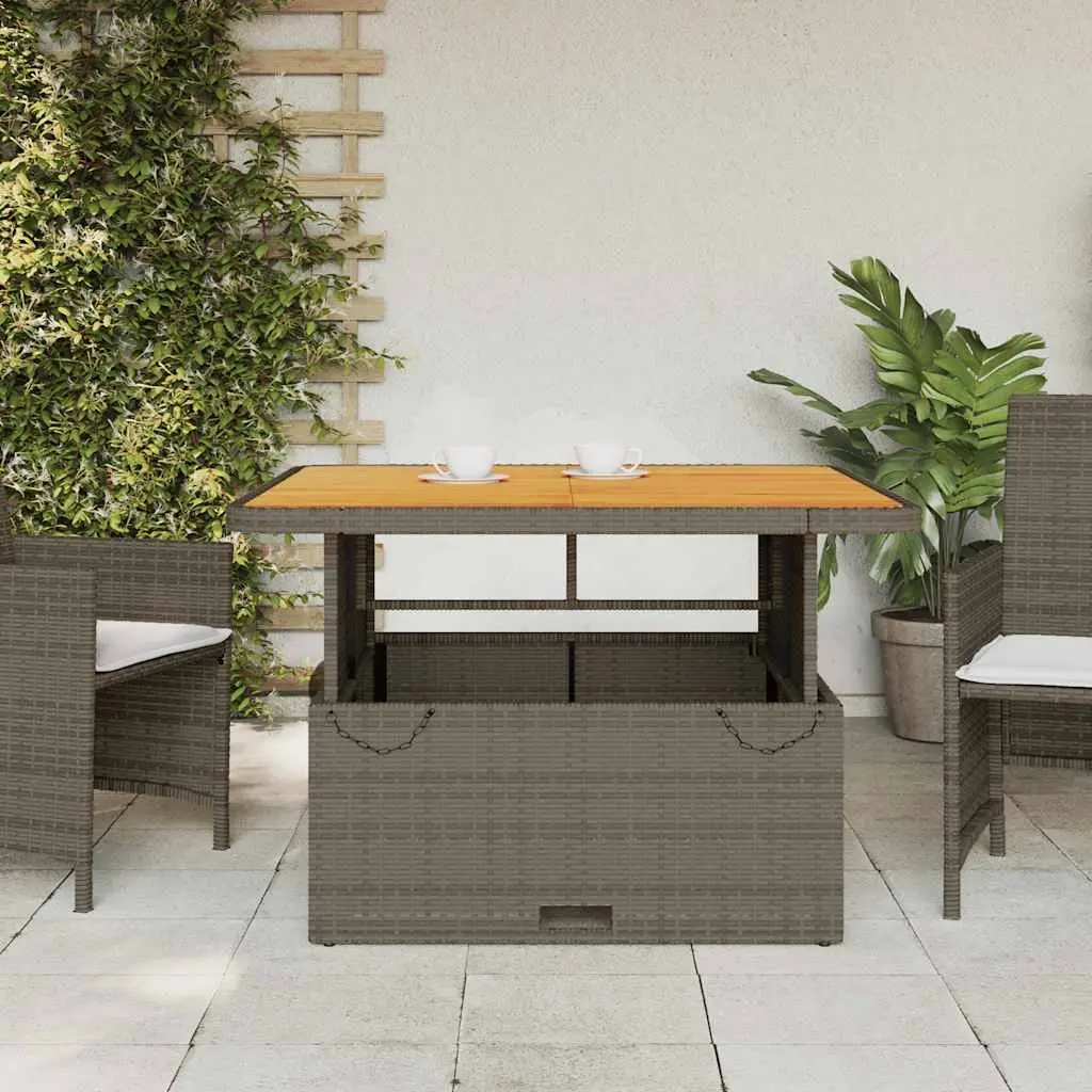 Grey Garden Table with Adjustable Top