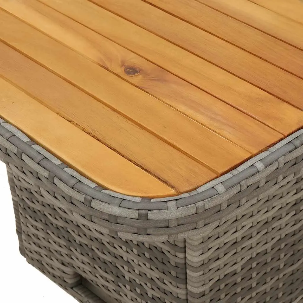 Grey Garden Table with Adjustable Top