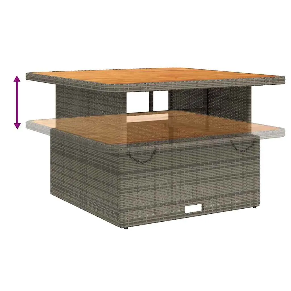 Grey Garden Table with Adjustable Top