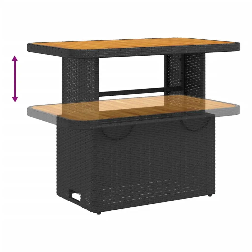 Garden Table 90x55x71cm Black Outdoor Furniture Patio Coffee Dining Table