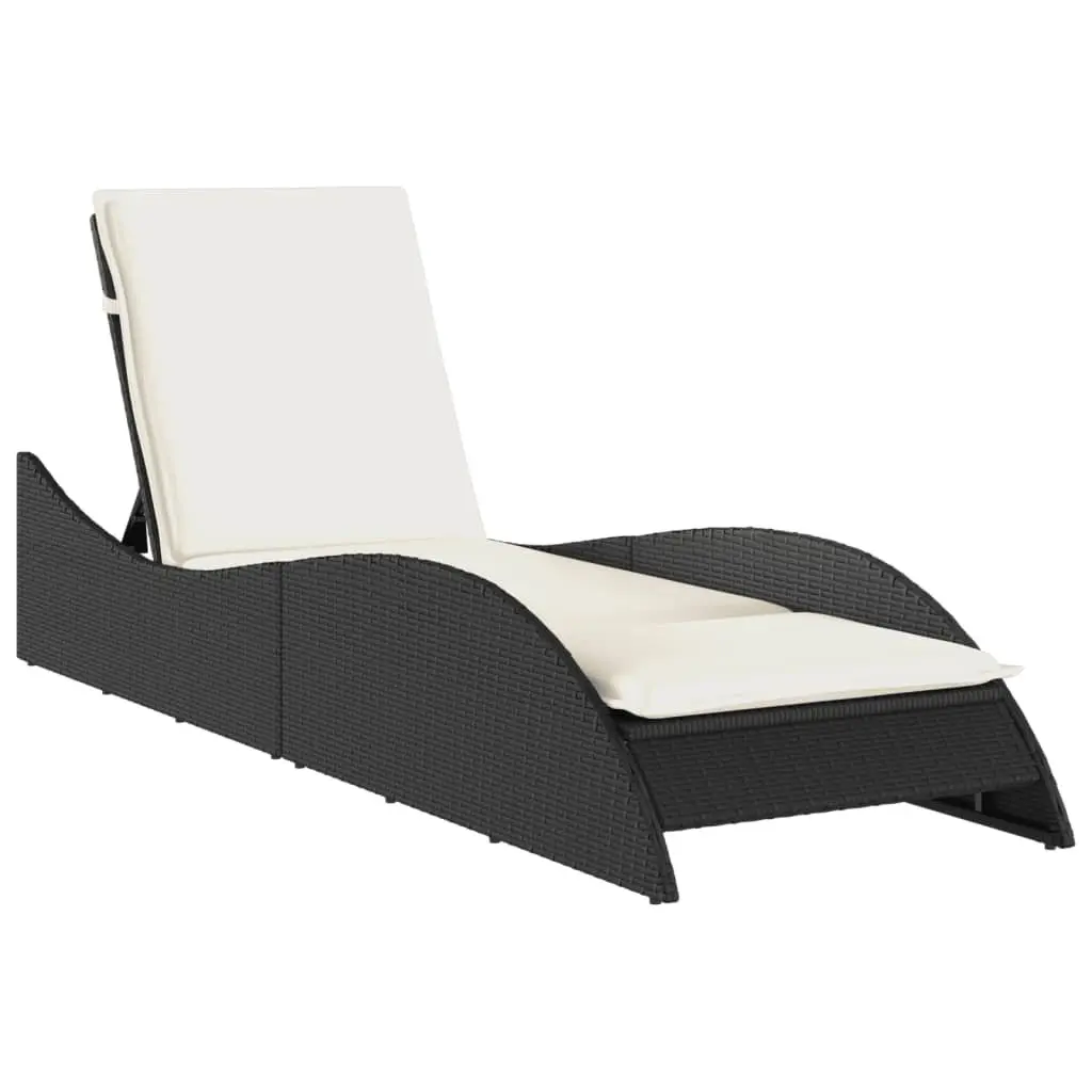 Sun Lounger Outdoor Lounge Chair Recliner Patio Garden Furniture Black
