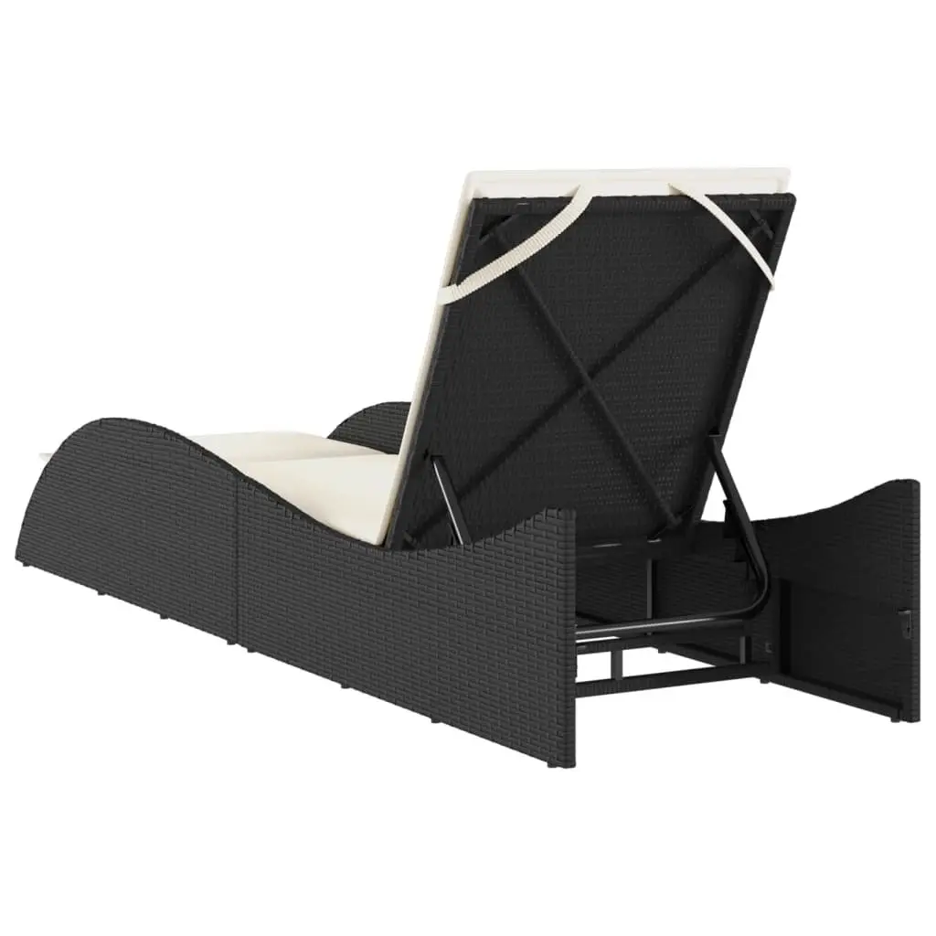 Sun Lounger Outdoor Lounge Chair Recliner Patio Garden Furniture Black