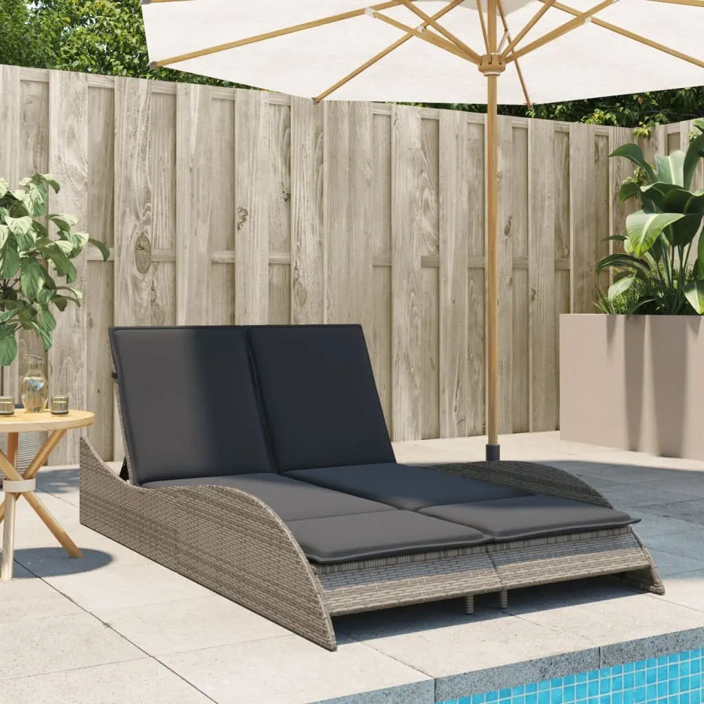 Grey Sun Lounger with Cushions