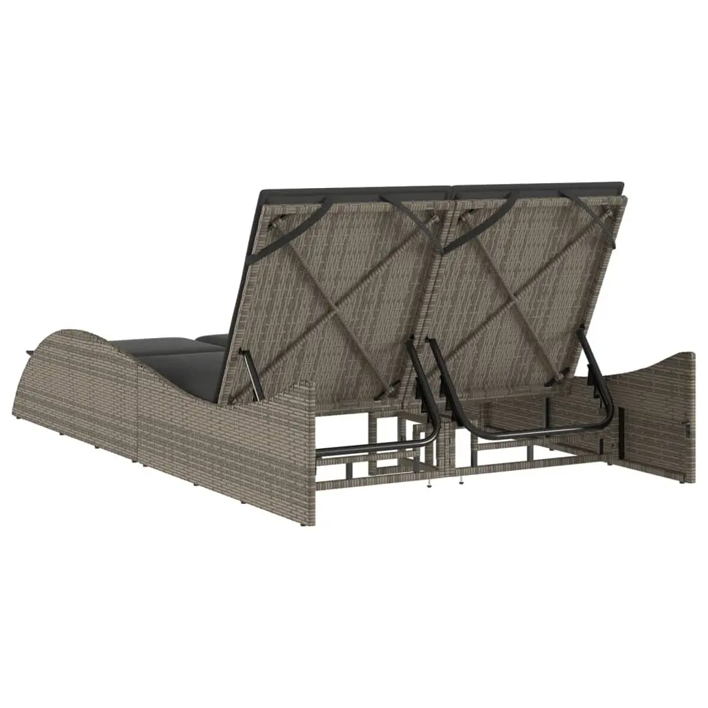 Grey Sun Lounger with Cushions