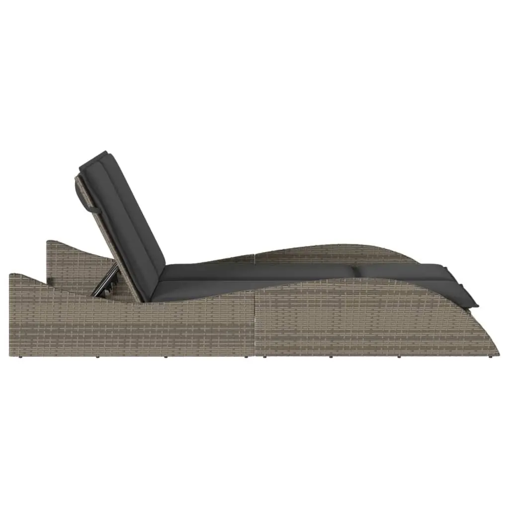 Grey Sun Lounger with Cushions