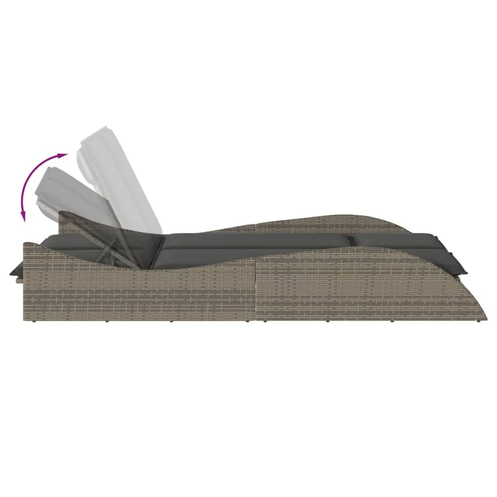 Grey Sun Lounger with Cushions