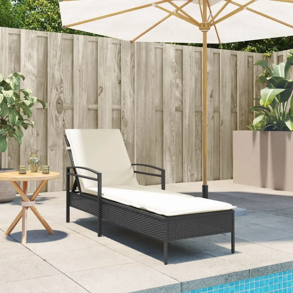 Sun Lounger Outdoor Reclining Chair Adjustable Backrest 63 x 200 x 81 cm Black