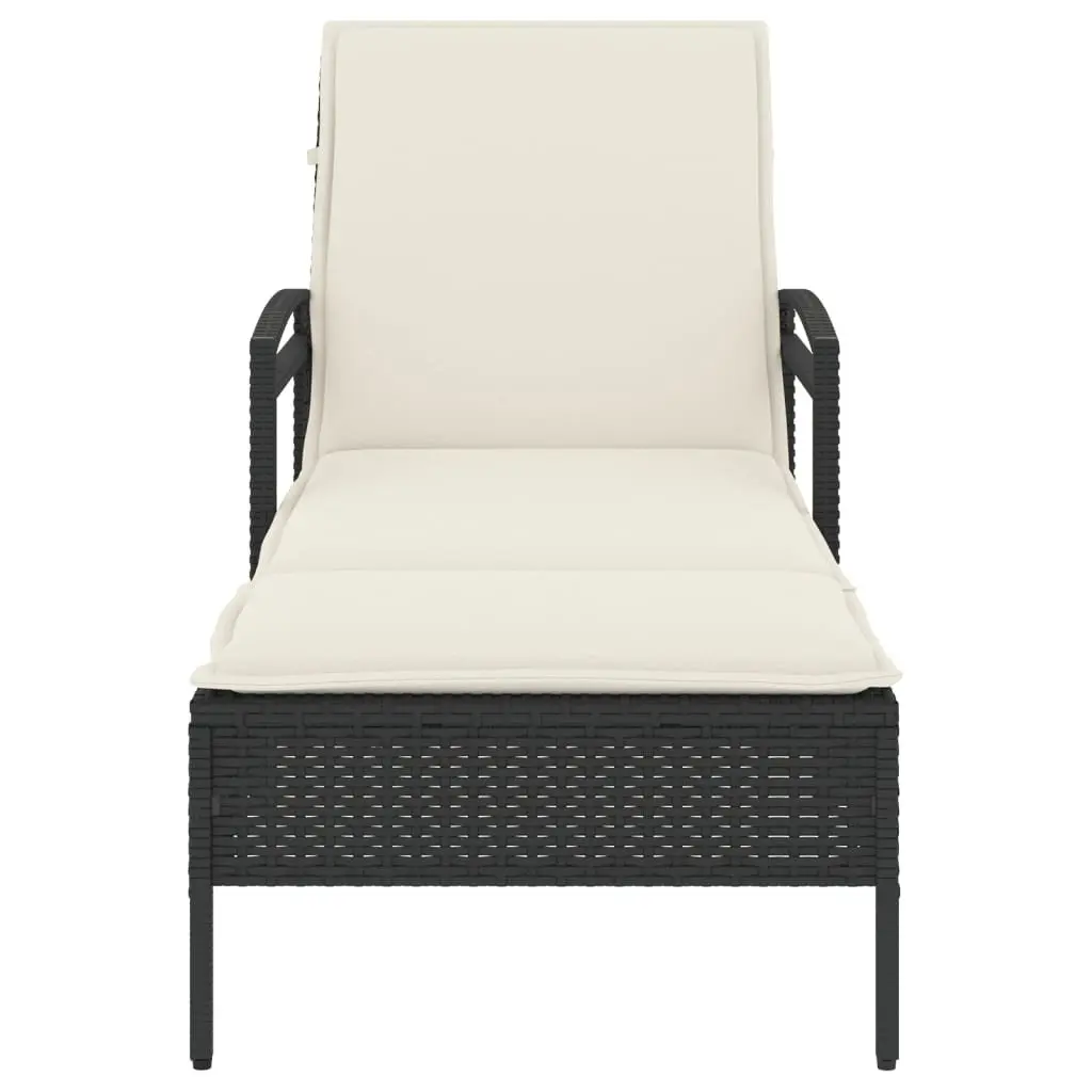 Sun Lounger Outdoor Reclining Chair Adjustable Backrest 63 x 200 x 81 cm Black