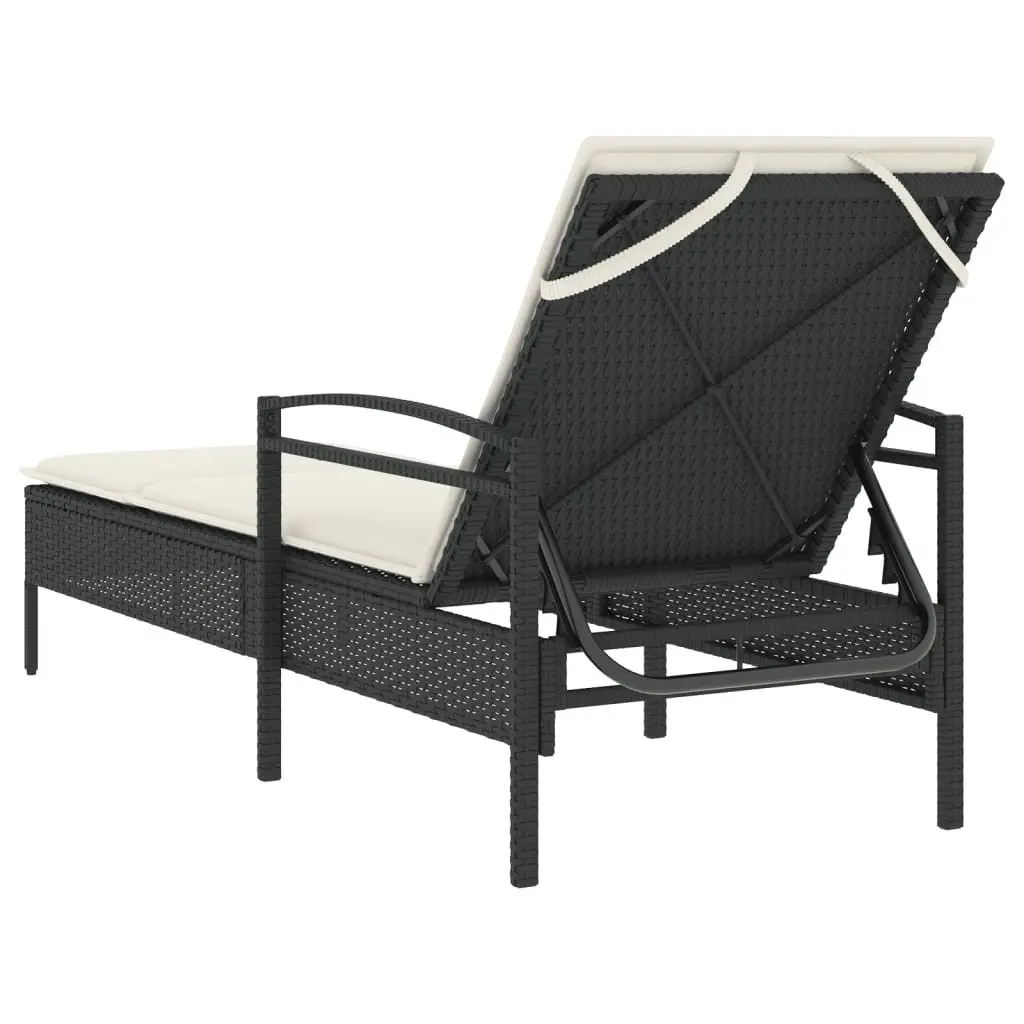 Sun Lounger Outdoor Reclining Chair Adjustable Backrest 63 x 200 x 81 cm Black