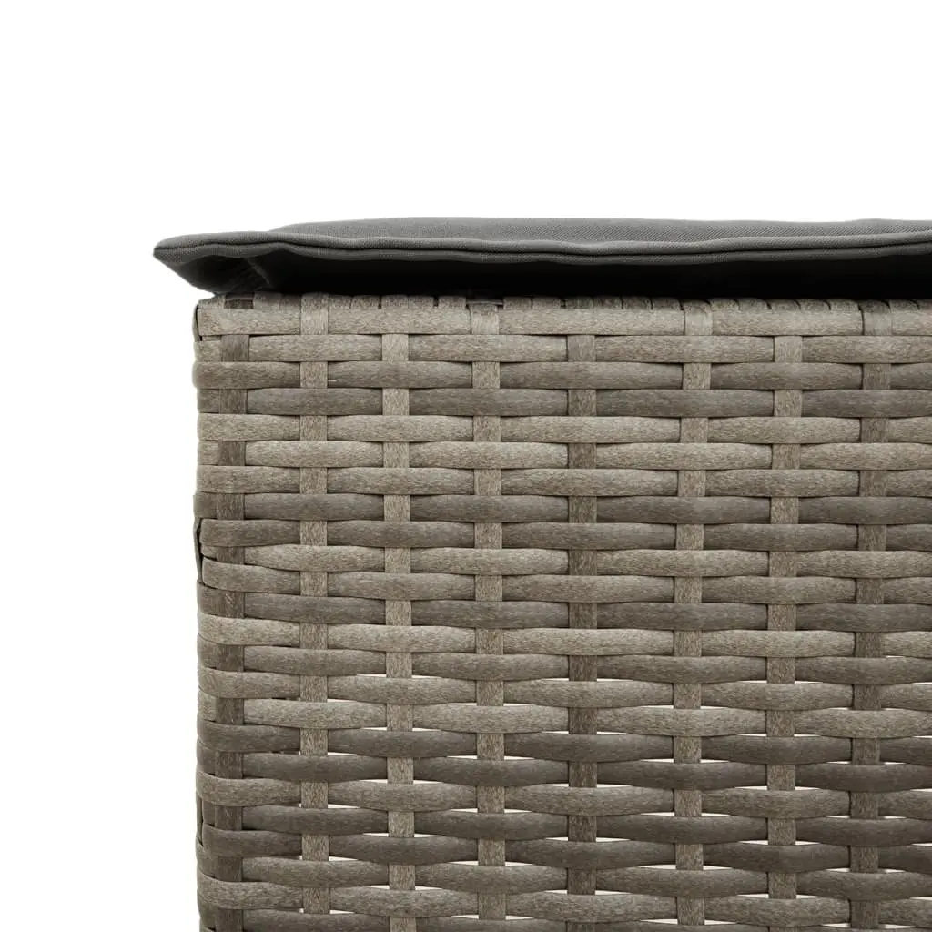 Outdoor Bar Stools Set of 2 Garden Seating Grey Poly Rattan