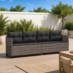 Reliable Grey Outdoor Sun Lounger with Cushions Included