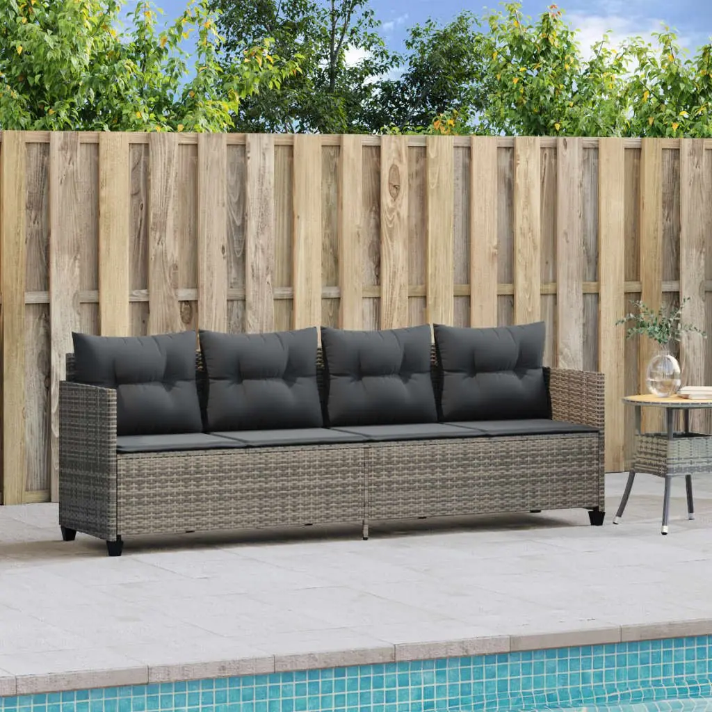 Grey Outdoor Sun Lounger with Cushions Included