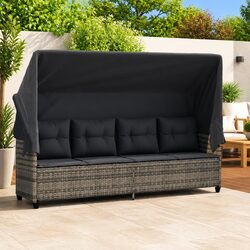 Comfort and Quality: Grey Sun Lounger with Canopy
