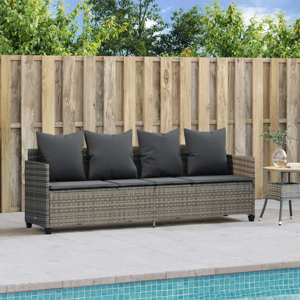 Sun Lounger Outdoor Reclining Chair Adjustable Backrest Footrest Grey