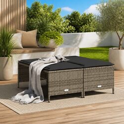 Comfortable and Reliable Garden Stools with Cushions Grey Set