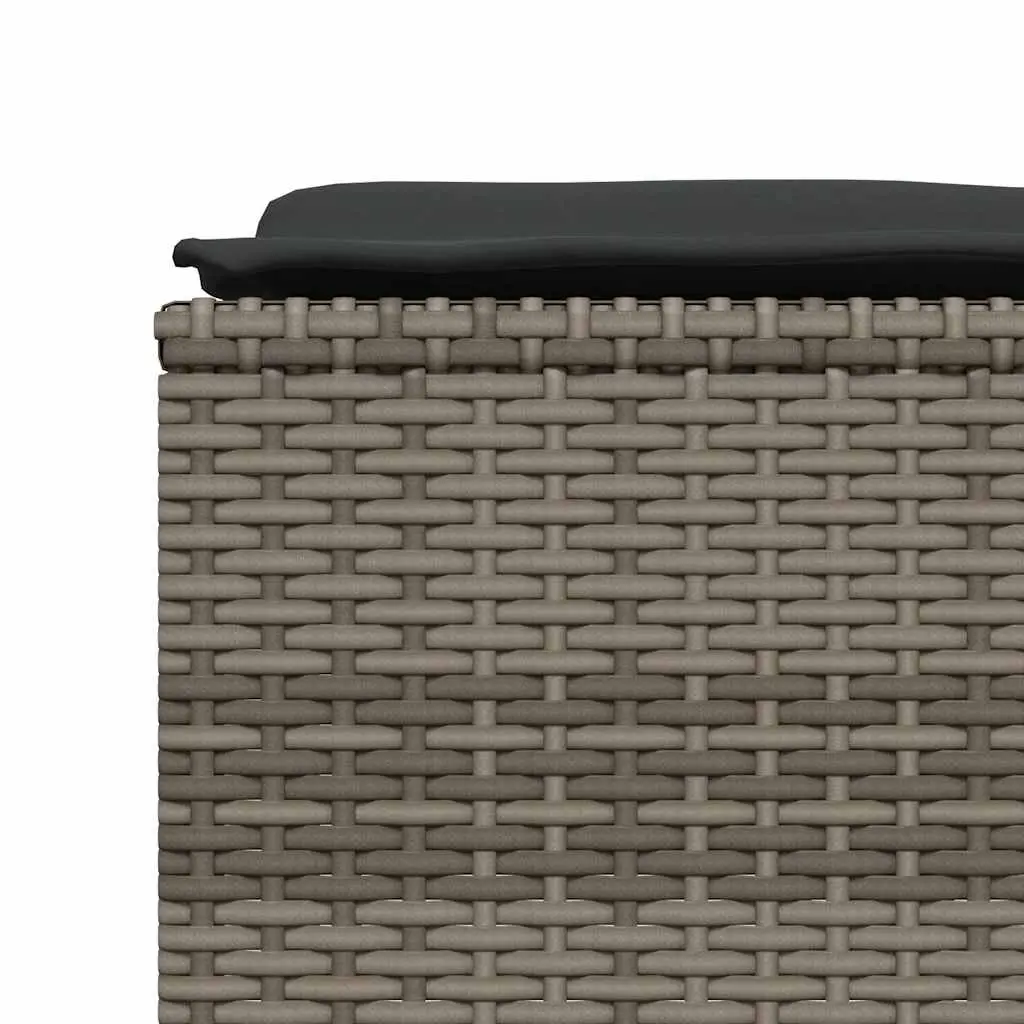Garden Stools with Cushions Grey Set