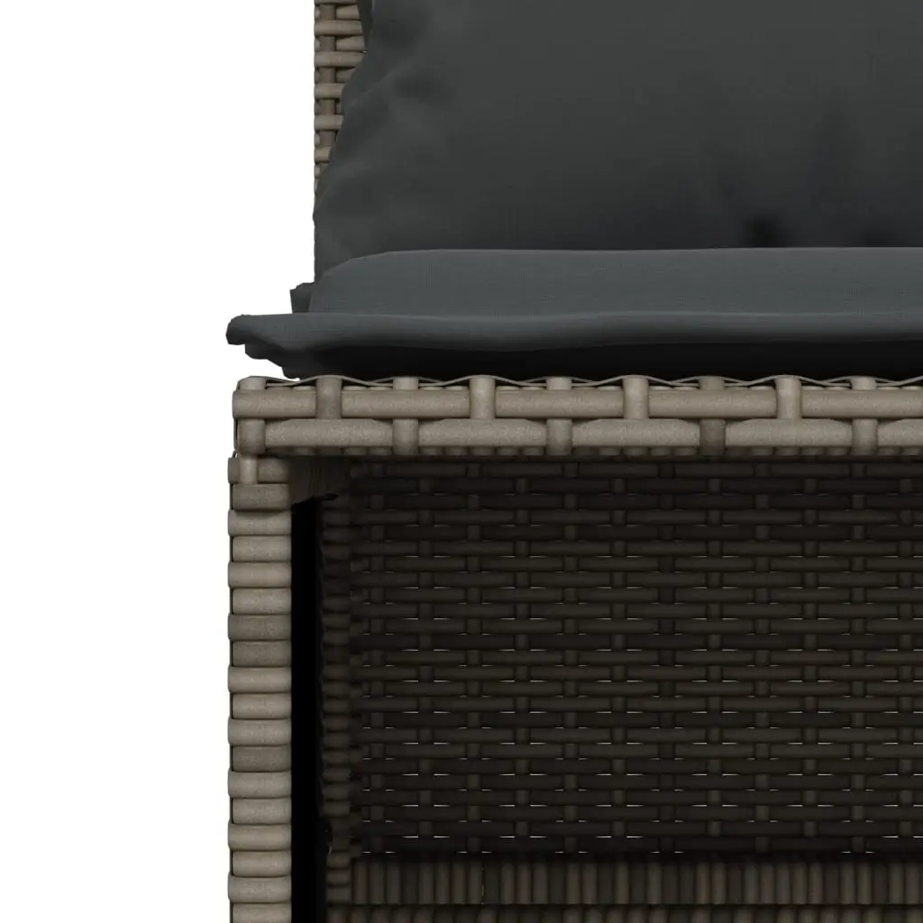 Garden Sofa Set 4 Piece Patio Furniture Grey Poly Rattan Cushions Outdoor Use