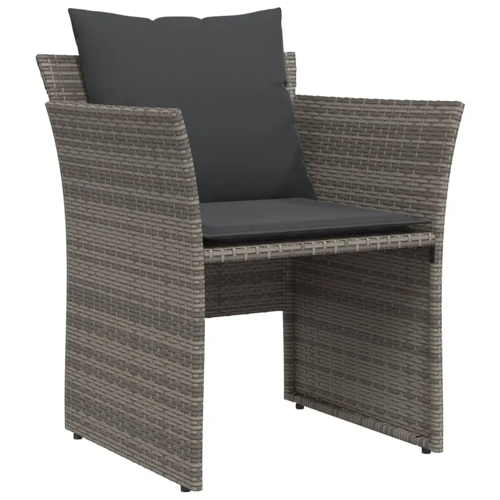 Garden Chair Footstool Outdoor Seating Grey Poly Rattan