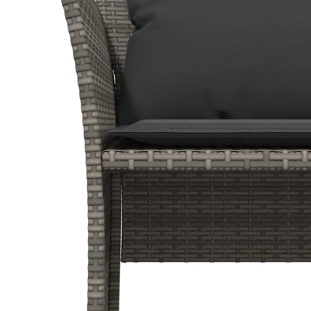 Garden Chair Footstool Outdoor Seating Grey Poly Rattan