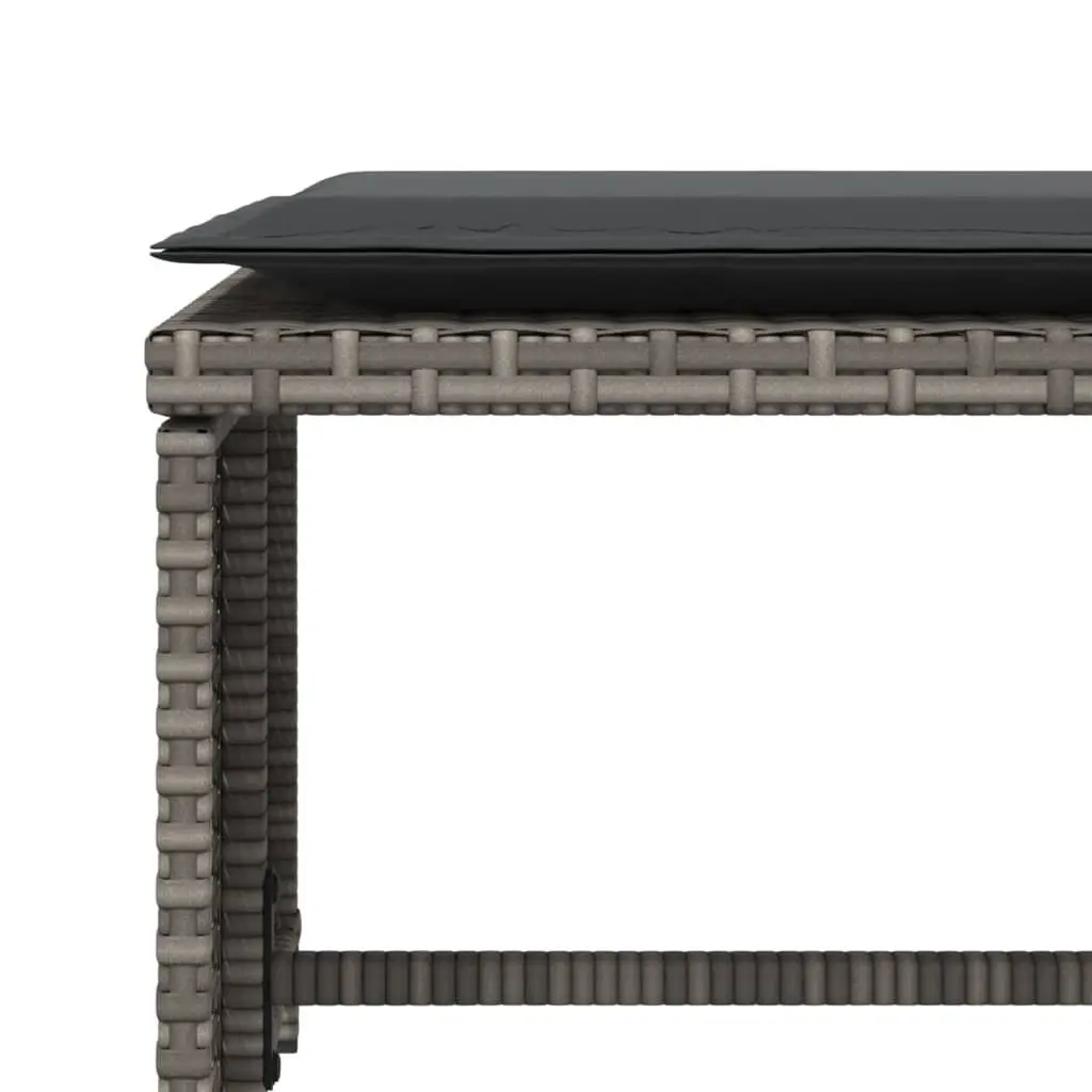 Garden Chair Footstool Outdoor Seating Grey Poly Rattan