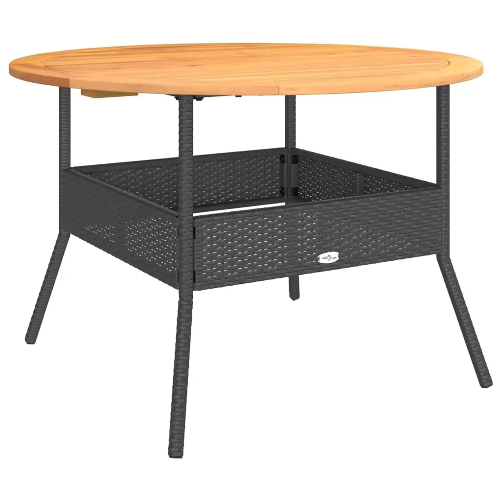 Garden Table Outdoor Furniture Round Black 110cm