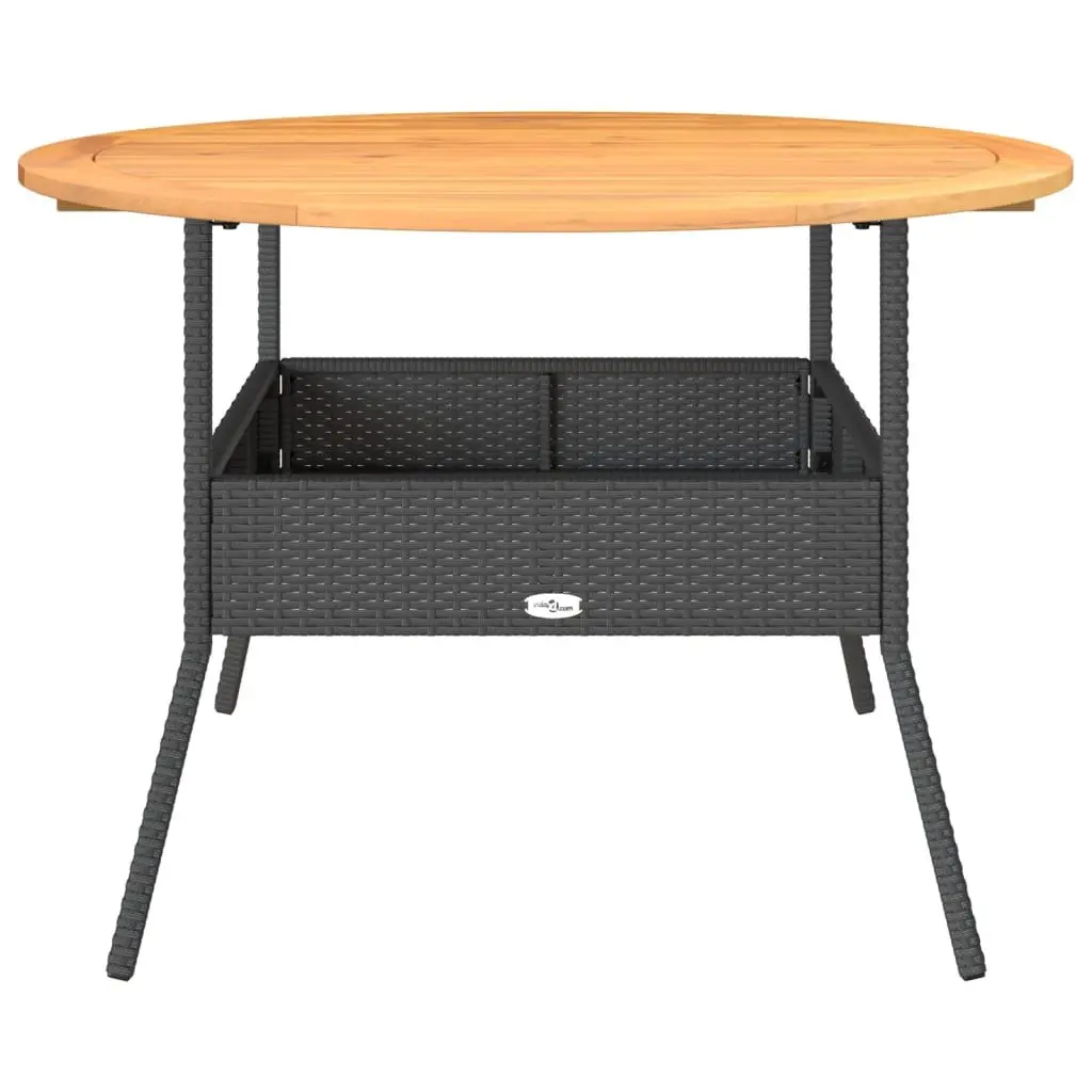 Garden Table Outdoor Furniture Round Black 110cm