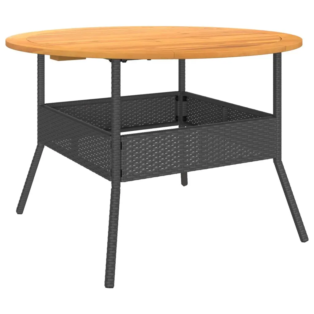 Garden Table Outdoor Furniture Round Black 110cm