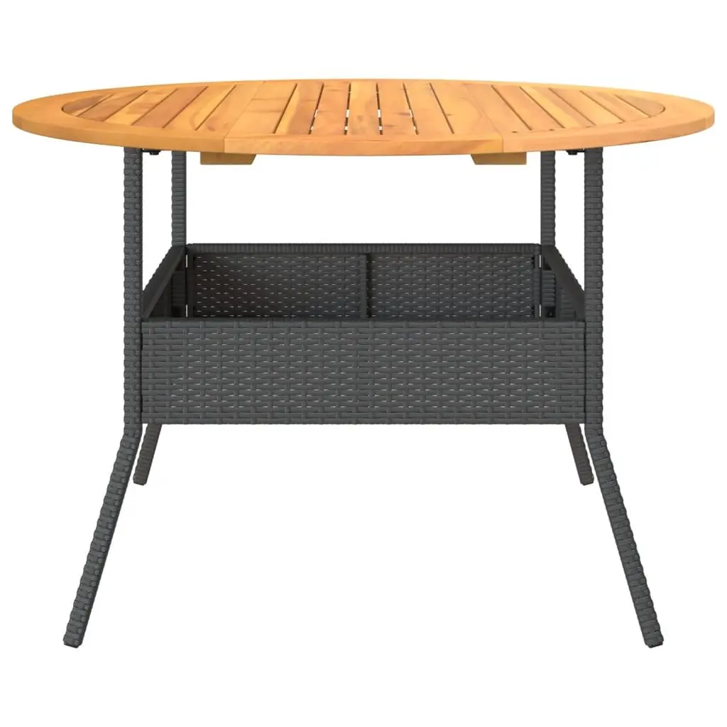 Garden Table Outdoor Furniture Round Black 110cm