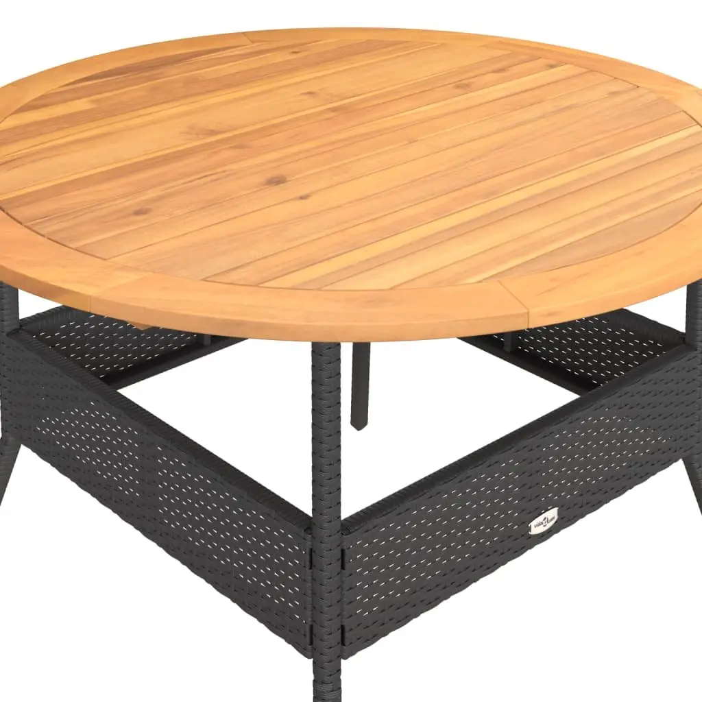 Garden Table Outdoor Furniture Round Black 110cm