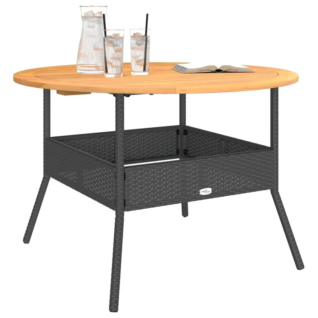 Garden Table Outdoor Furniture Round Black 110cm