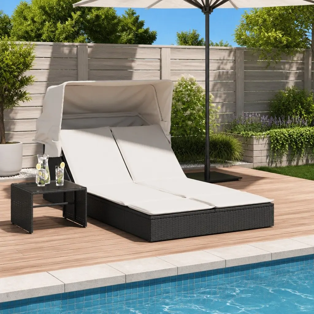 Double Sun Lounger with Removable Cushions