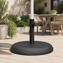 Parasol Base Round Black Ø32/35/38mm Pole Umbrella Stand 15kg Stable Garden
