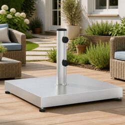 Parasol Base Square 28kg Stable Umbrella Stand Pole Adaptors 32mm 38mm 48mm
