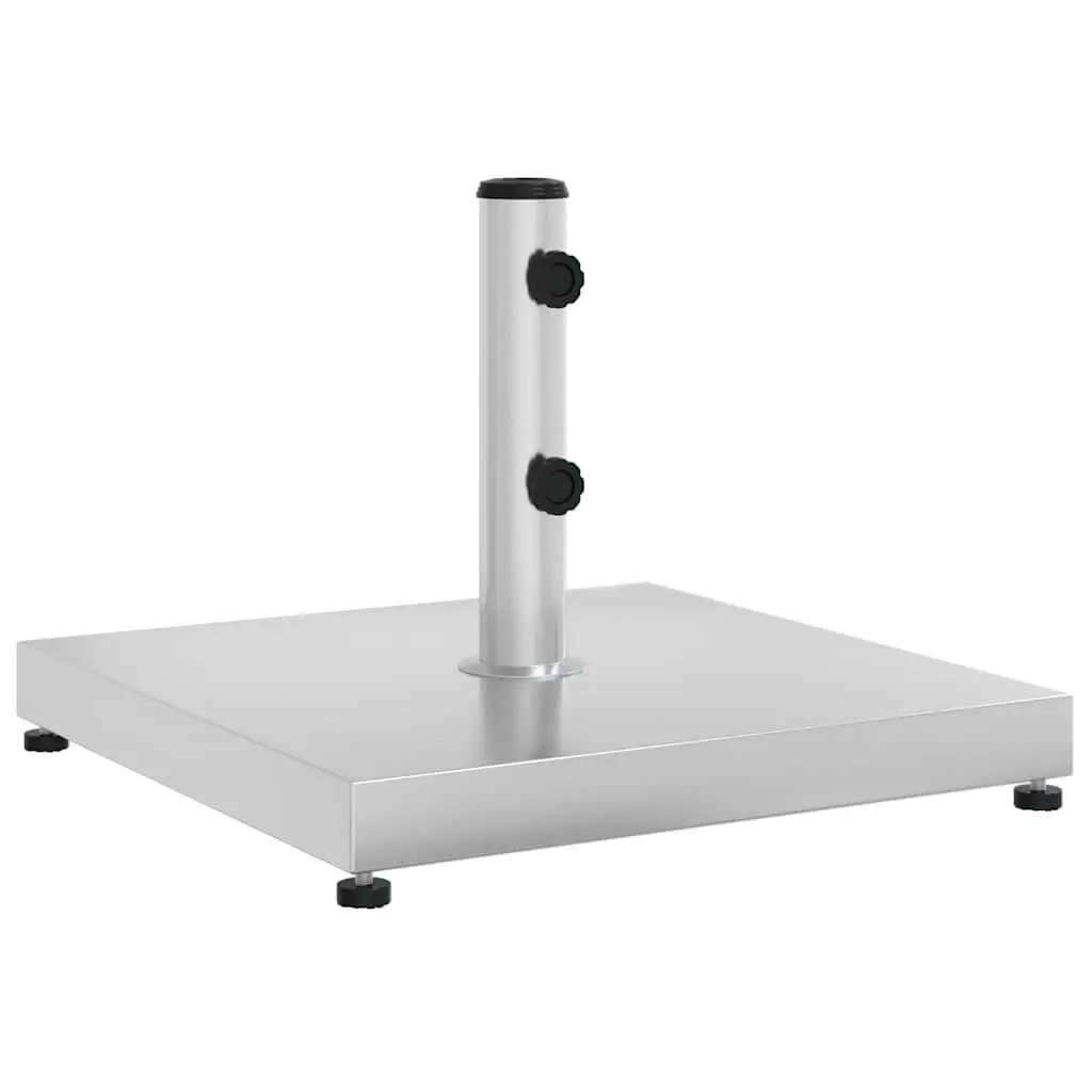 Parasol Base Square 28kg Stable Umbrella Stand Silver Compatible with 32mm 38mm 48mm Poles