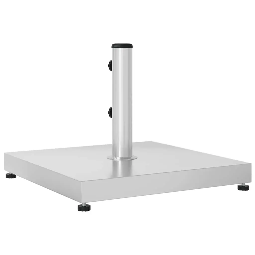 Parasol Base Square 28kg Stable Umbrella Stand Silver Compatible with 32mm 38mm 48mm Poles