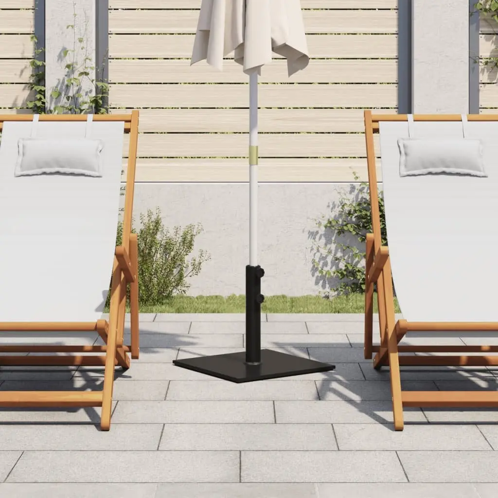 Parasol Base Square 17kg Outdoor Umbrella Stand Stable Black Pole Diameter 32 38 48mm