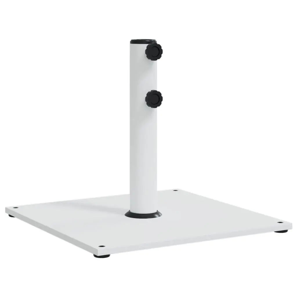 Square Parasol Base Outdoor Umbrella Stand 17kg White Ø32/38/48mm Pole Adapter