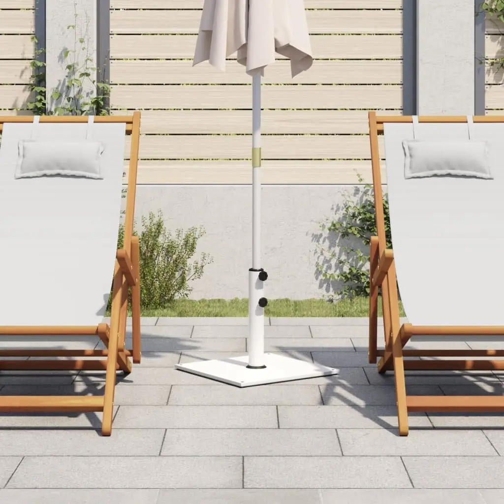 Square Parasol Base Outdoor Umbrella Stand 17kg White Ø32/38/48mm Pole Adapter