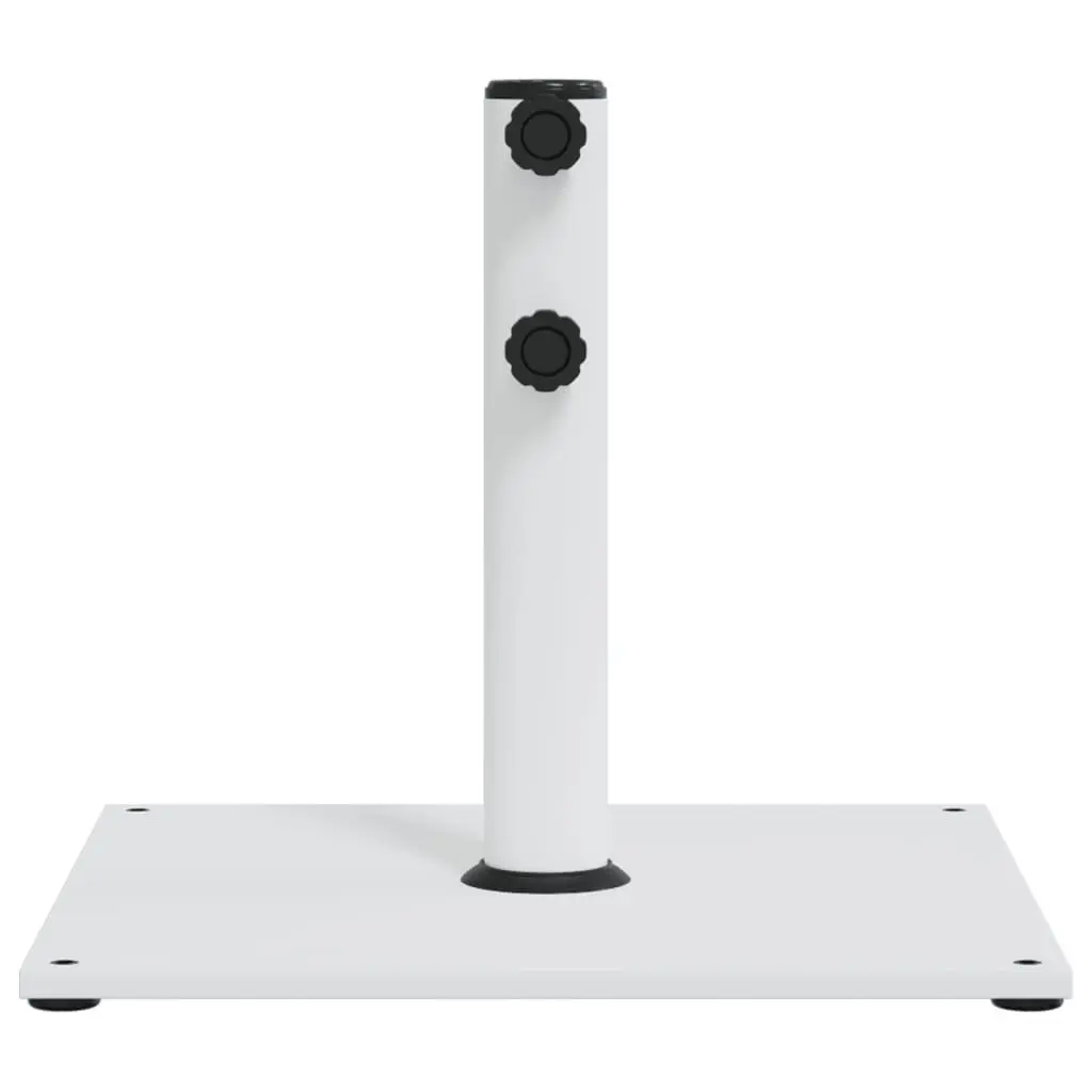 Square Parasol Base Outdoor Umbrella Stand 17kg White Ø32/38/48mm Pole Adapter