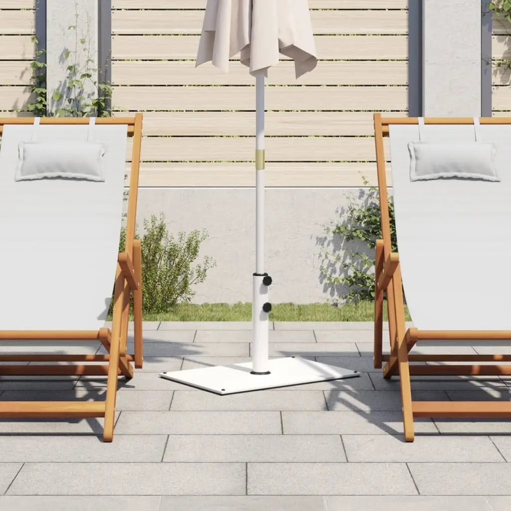 Parasol Base Rectangular Outdoor Umbrella Stand 15kg White for 32mm 38mm 48mm Poles
