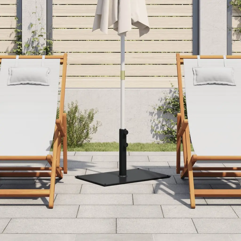 Parasol Base Grey Rectangular Umbrella Stand 15kg Fits 32mm 38mm 48mm Poles