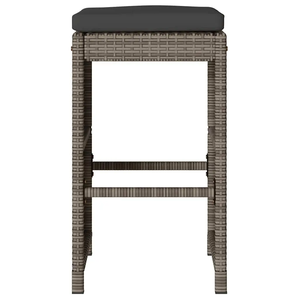 Outdoor Bar Stools Set 2 Piece Garden Seating Grey