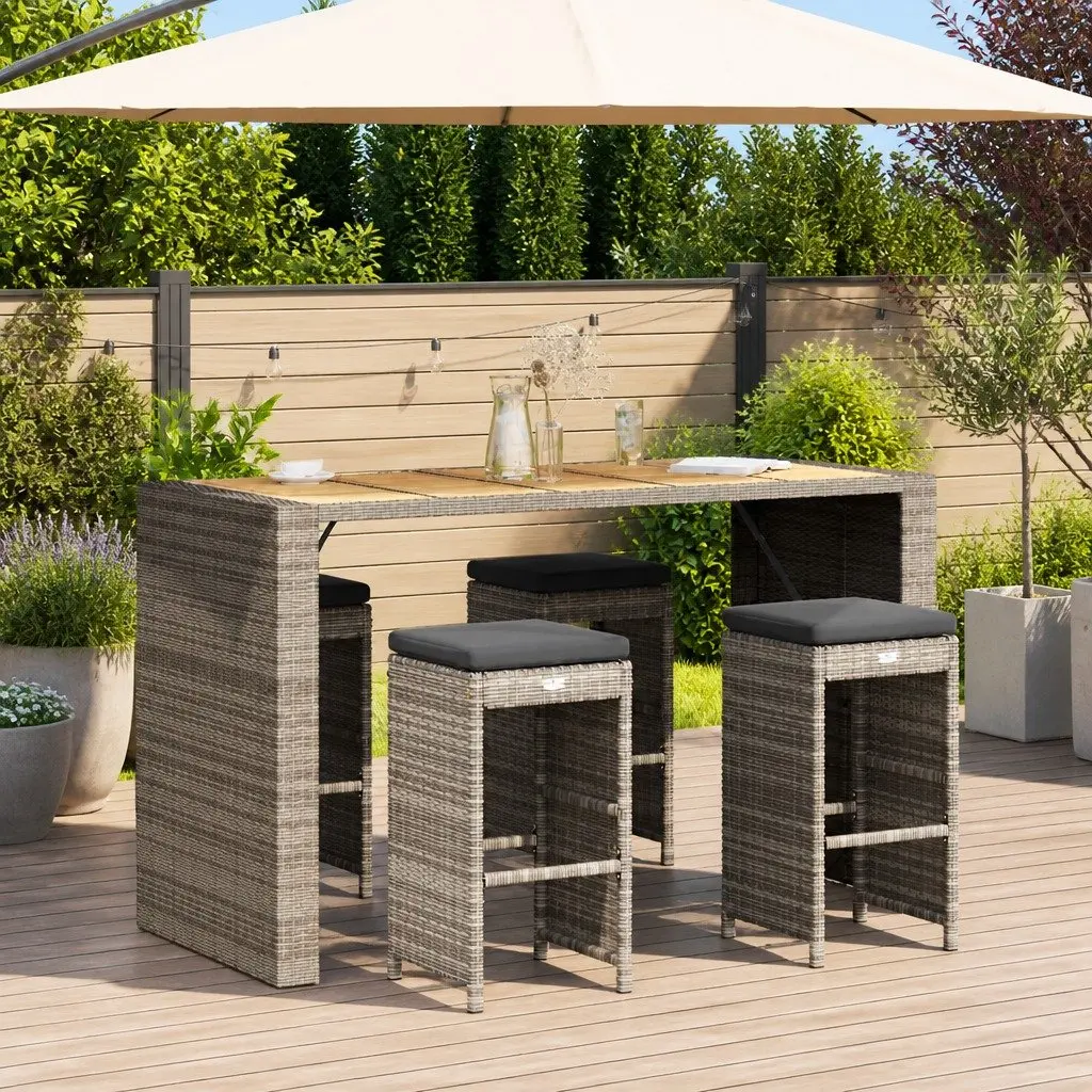 4-Piece Outdoor Bar Stool Set