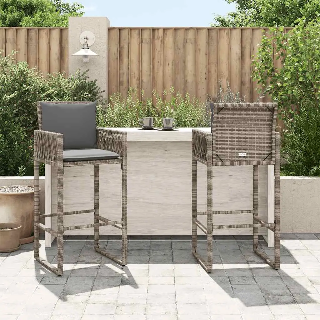 Grey Outdoor Bar Stools Set of 2